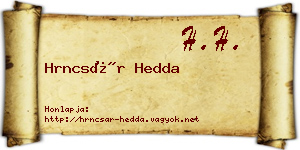 Hrncsár Hedda névjegykártya